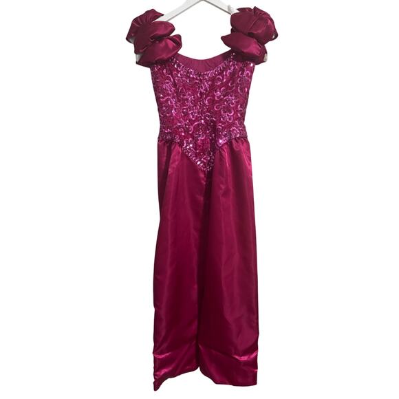 Mike Benet Formals Eighties Magenta Sequin Prom Dress Vintage Size 8 - Picture 6 of 9